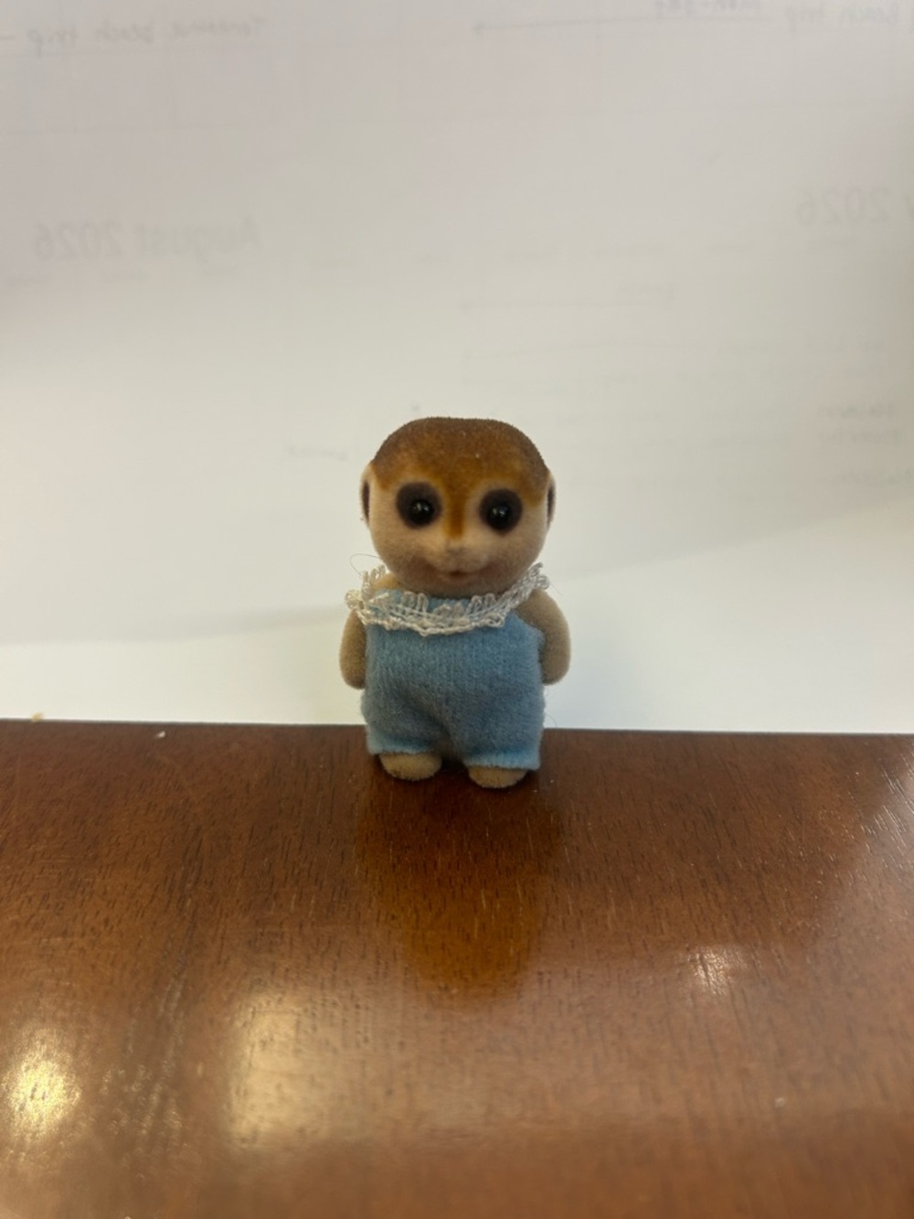 Small calico critter Meerkat in Light Blue Outfit